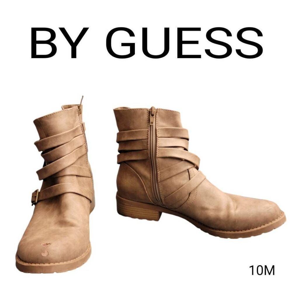 By Guess Brown Strappy Combat Boots